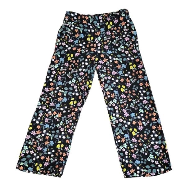 NWOT LOFT ELASTIC WAIST WIDE LEGS FLORAL PANTS W/POCKETS SZ.XS - Picture 3 of 6
